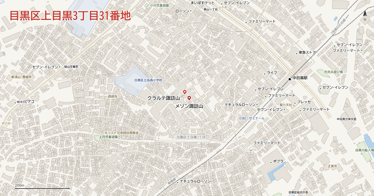 上目黒3丁目31番地周辺の地図