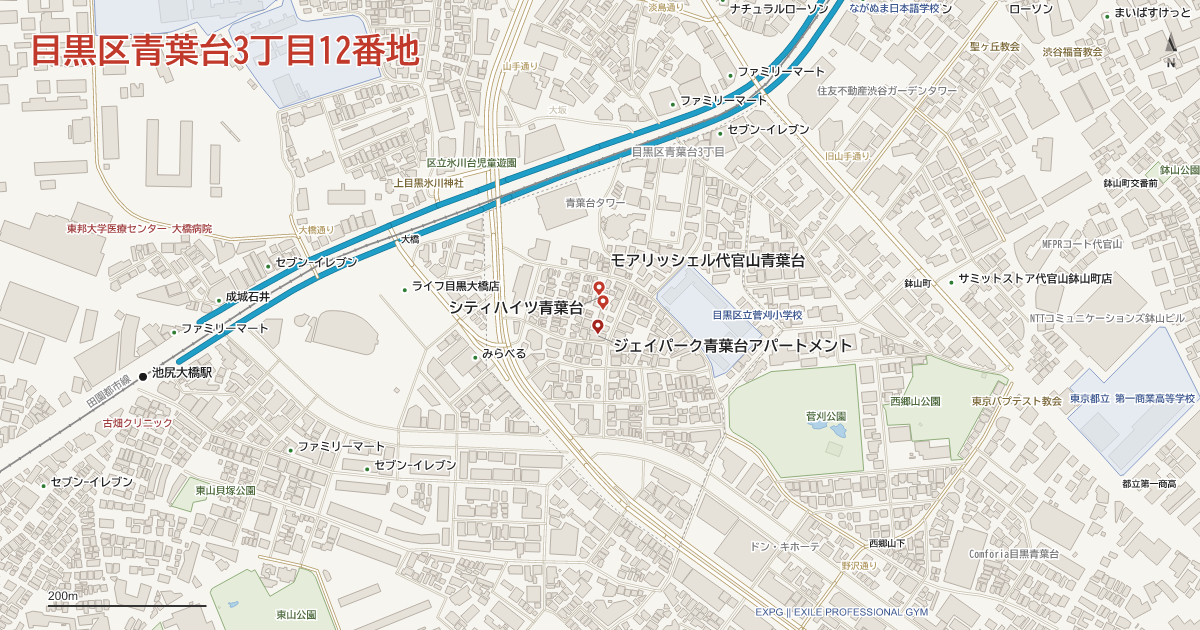 青葉台3丁目12番地周辺の地図
