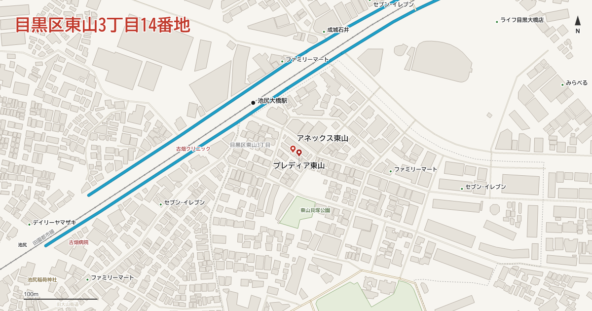 東山3丁目14番地周辺の地図