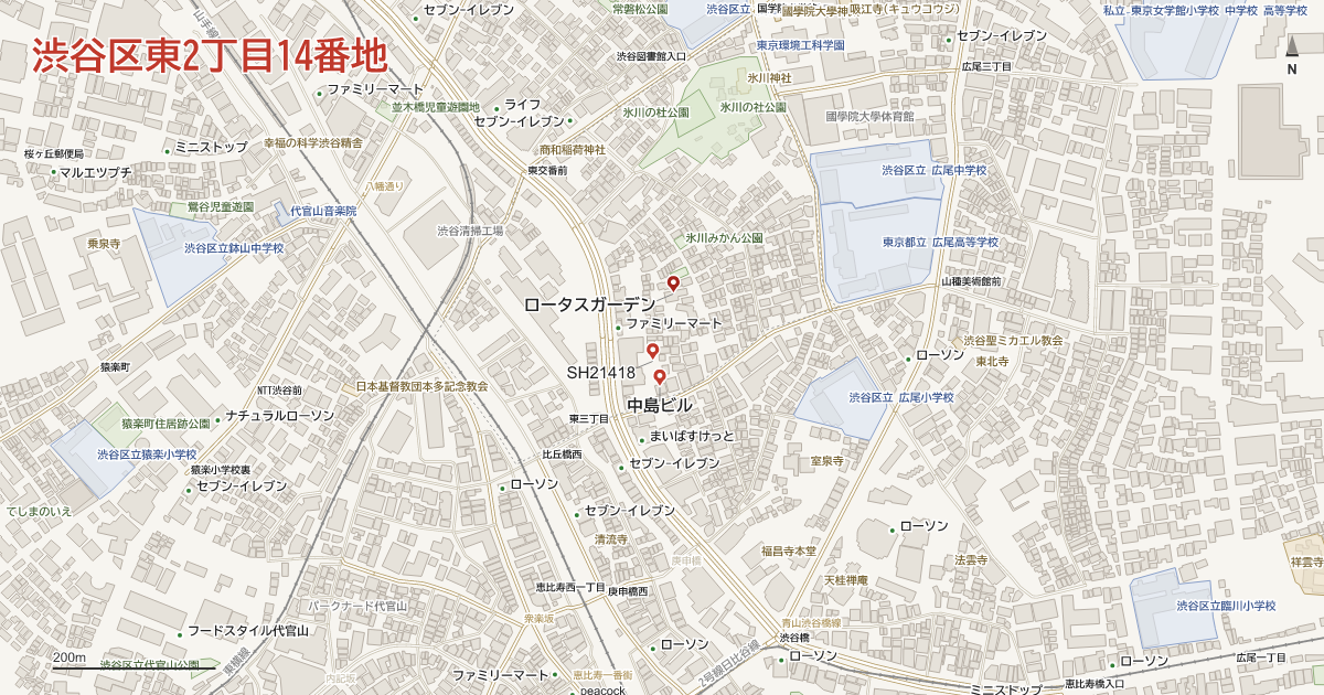 東2丁目14番地周辺の地図