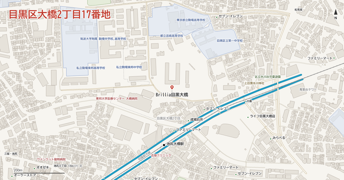 大橋2丁目17番地周辺の地図