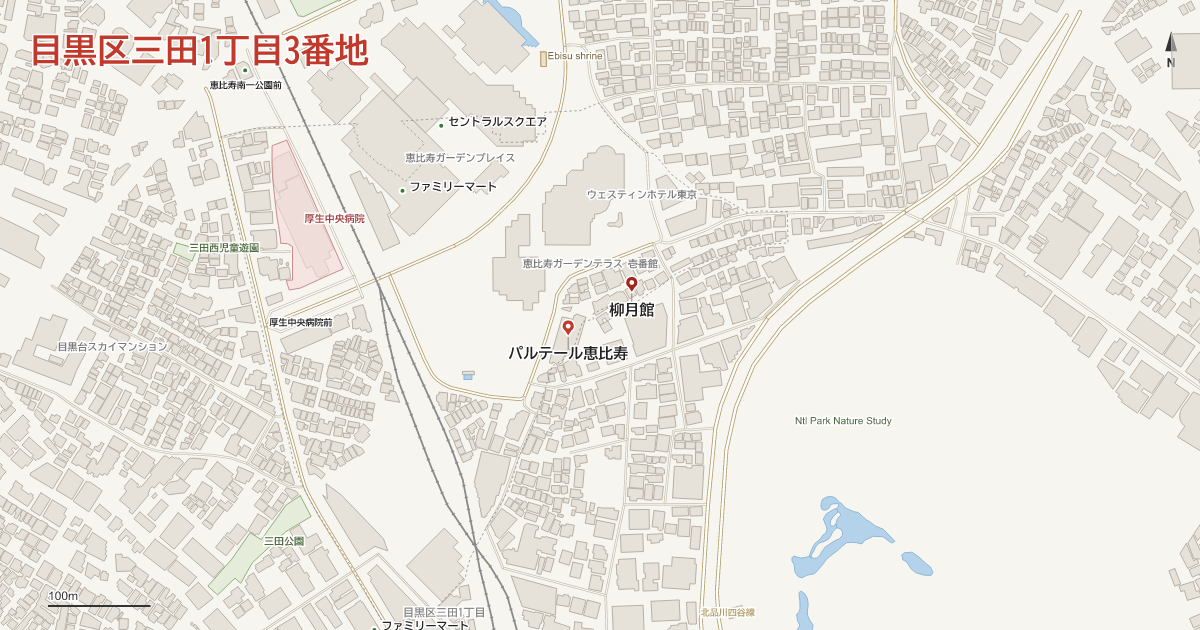 三田1丁目3番地周辺の地図