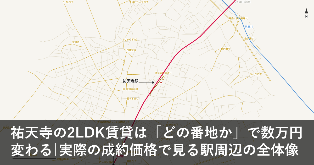祐天寺の2LDK賃貸は「どの番地か」で数万円変わる|実際の成約価格で見る駅周辺の全体像