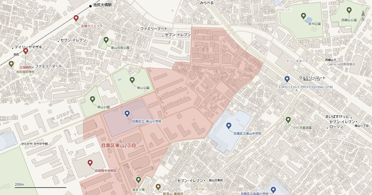 東山2丁目の地図