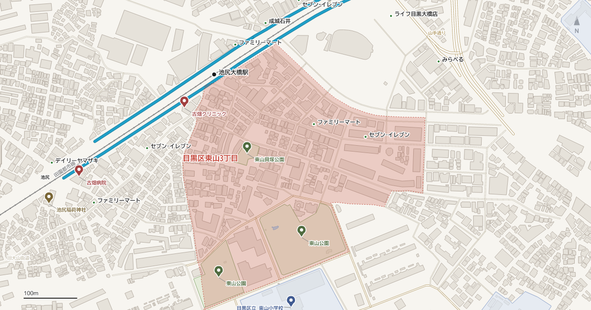 東山3丁目の地図
