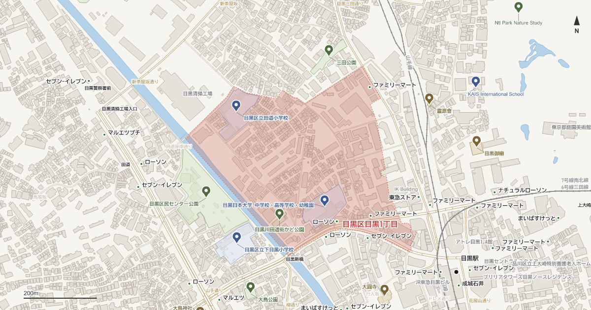 目黒1丁目の地図