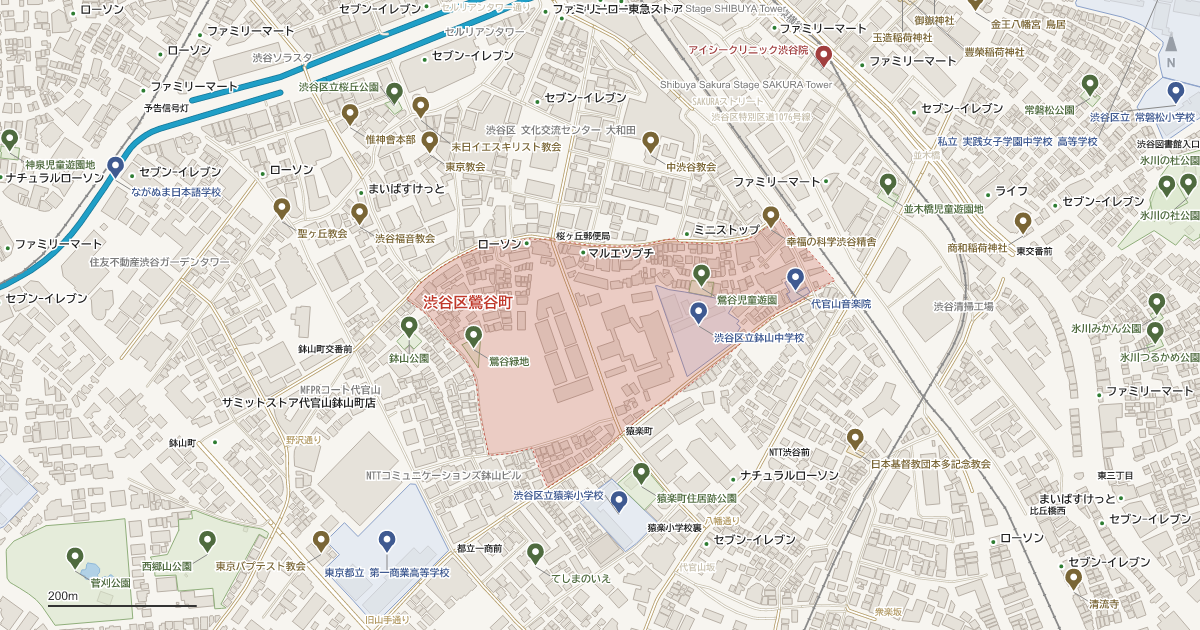 鶯谷町の地図